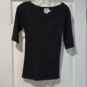 Michael Stars for Anthro XS/S black shiny knit top